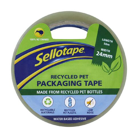 Sellotape Recycled PET Packaging Tape Low Noise 24mm x 50m