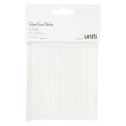 Uniti Glue Gun Sticks 72mm x 100mm Clear 12 Pack