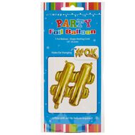 Artwrap Foil Balloon Hash Tag Gold 35cm