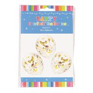 Artwrap Party Confetti Balloons Formal Foil Gold/Silver 30cm 3 Pack