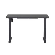 Workspace Height Adjustable Desk 1200W with Drawer Frosted Glass Black