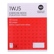 WS Exercise Book 1WJ5 5mm/10mm Ruled 40 Leaf Red