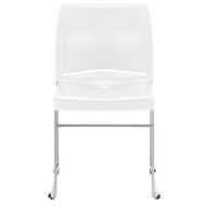 Buro Seating Envy Stacking Chair White Reflective Silver Frame White