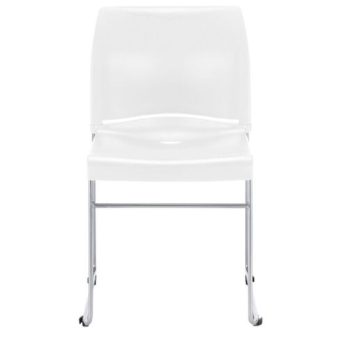 Buro Seating Envy Stacking Chair White Reflective Silver Frame White