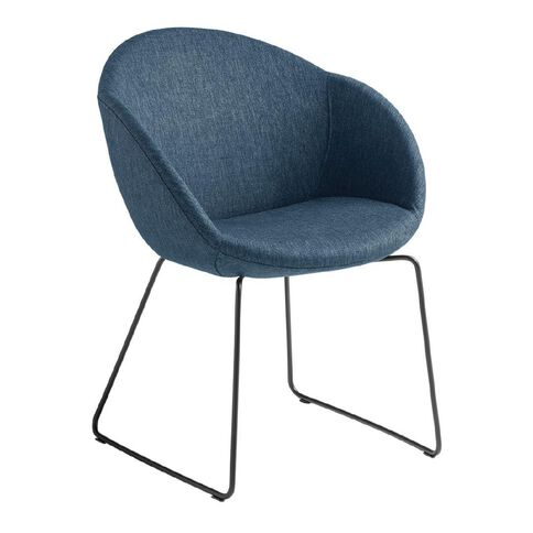Eden Amelia Black Sled Visitor Chair Navy