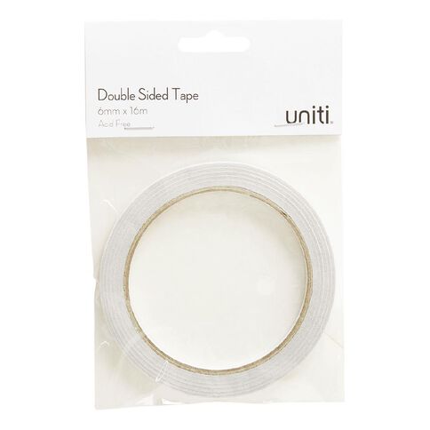 Uniti Double Sided Glue Tape 6mm x 16m Clear