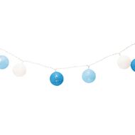 Party Inc Battery Operated Cotton Ball String Lights 10 LED Blue