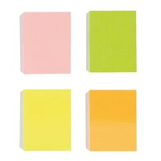 WS Fluro Sticky Notes 38mm x 50mm 45 Sheet 4 Pack