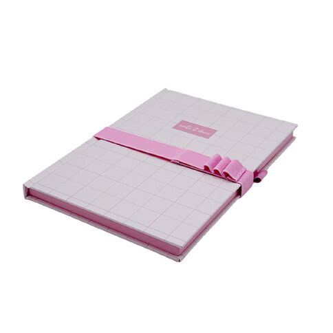 Uniti Clubhouse Notebook With Elastic Pen Holder Pink Light
