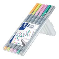 Staedtler Triplus Fineliner 0.3mm Wallet of 6 - Pastel Colour Assorted