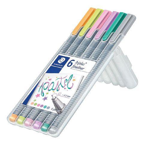 Staedtler Triplus Fineliner 0.3mm Wallet of 6 - Pastel Colour Assorted
