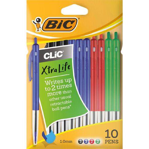 Bic Clic Ballpoint Pen Assorted Colours
