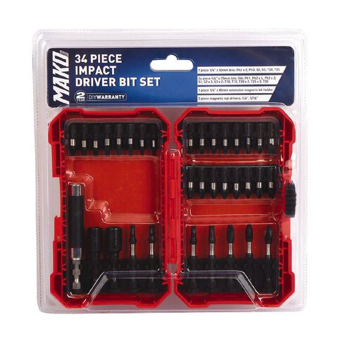 Mako 34 Piece Impact Driver Bit Set