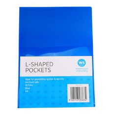 WS L-shaped Pockets 10 Pack Blue A4