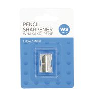WS Pencil Sharpener 1 Hole Metal Silver