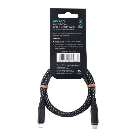 Tech.Inc 240W USB-C Cable 1m Black