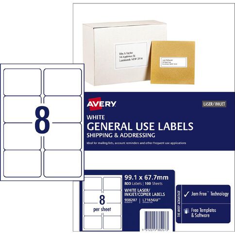Avery General Use Labels White 800 Labels