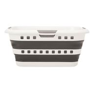 Living & Co Flexi Collapsible Laundry Basket Black/White