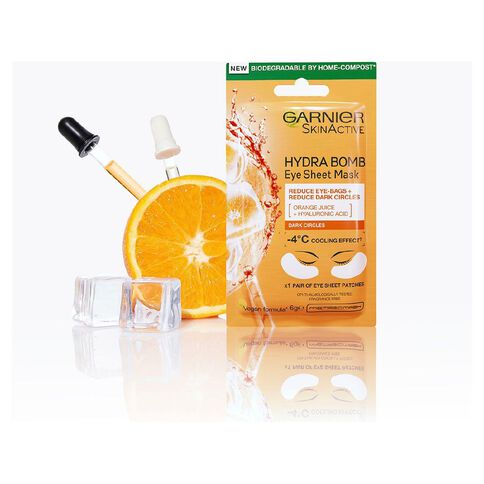 Garnier Hydra Bomb Orange Juice & Hyaluronic Acid Eye Tissue Mask