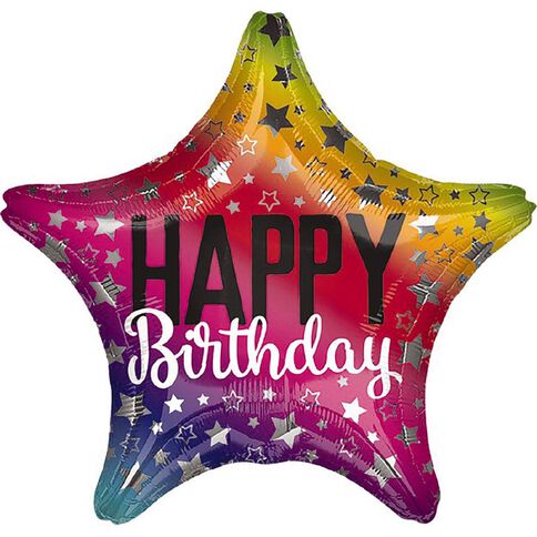 Anagram Rainbow Star Birthday Foil Balloon Standard 17in