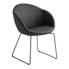 Amelia Black Sled Visitor Chair Anthracite