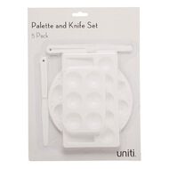 Uniti Plastic Palette & Knife Set 5 Piece