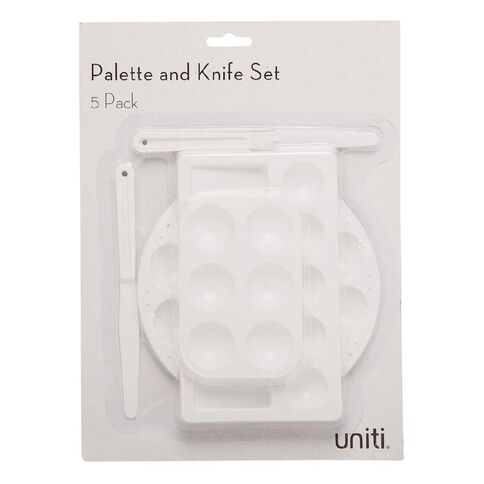 Uniti Plastic Palette & Knife Set 5 Piece