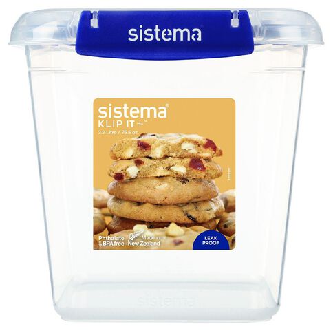 Sistema Klip It Plus Square Container Assorted 2.2L