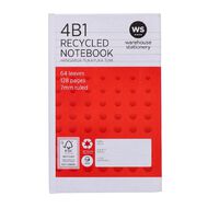 WS Notebook 4B1 7mm Ruled 64 Leaf Red