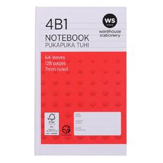 WS Notebook 4B1 7mm Ruled 64 Leaf Red