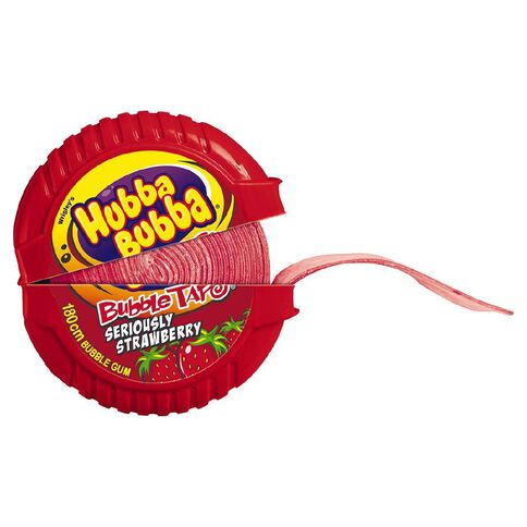 Hubba Bubba Seriously Strawberry Bubble Gum Tape 180cm