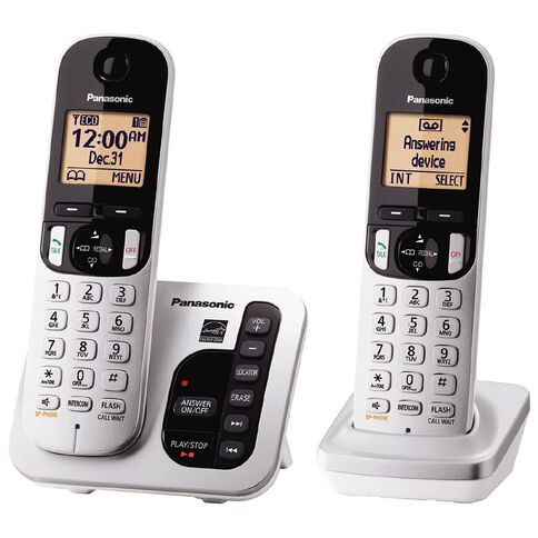 Panasonic KX-TGC222NZS Twin Cordless Handset Silver Silver