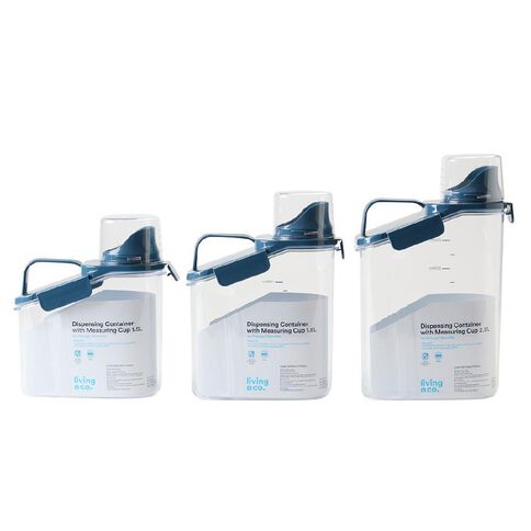 Living & Co Dispensing Container with Measuring Cup Clear 2.5L Living & Co Dispensing Container with Measuring Cup Clear 2.5L
