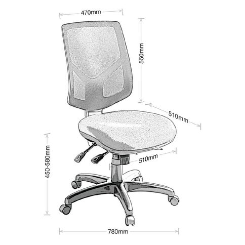 Crew 3 Lever Highback Ergonomic Mesh Chair Black