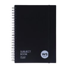 WS Subject Book with 5 Dividers 7mm Ruled Black A4