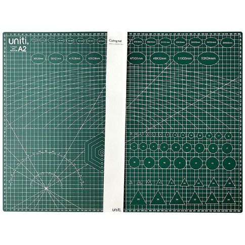 Uniti Cutting Mat 600mm x 450mm x 3mm Green A2
