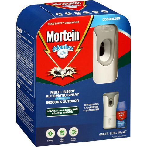 Mortein Indoor and Outdoor Auto Insect Control System Odourless 154G