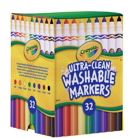 Crayola 32 Pack Classic Ultra-Clean Washable Broadline Marker Deskpack