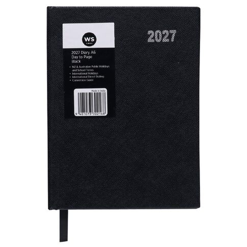 WS 2027 Diary A6 Day to Page Black