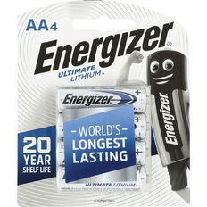 Energizer Ultimate Lithium Batteries AA 4 Pack