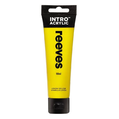 Reeves Intro Acrylic Paint Lemon Yellow 100ml