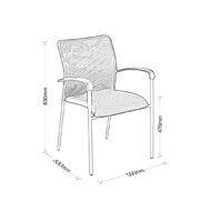 Eden Run Mesh Back Meeting Chair with Arms Black