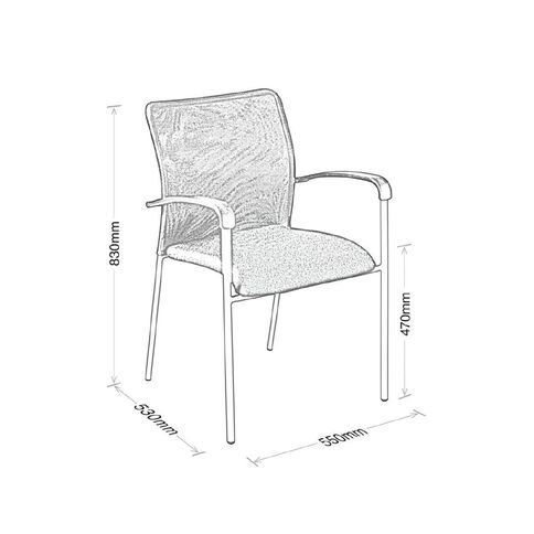 Eden Run Mesh Back Meeting Chair with Arms Black