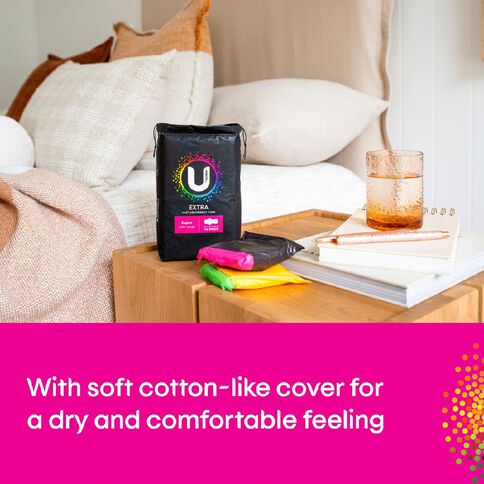 U By Kotex Super Wings Maxi Pads 14 Pack
