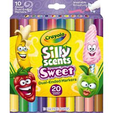 Crayola Silly Scents Sweet Dual Ended Markers Multi-Coloured 10 Pack