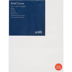 Uniti Value Blank Canvas 12in x 16in 10 Pack