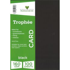 Trophee Card 160gsm 100 Pack Black A4