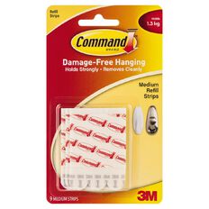 Command Mounting Strips 9 Pack White Medium