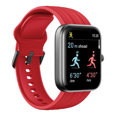 Ryze Evo Smart Watch With Alexa Red + Blue