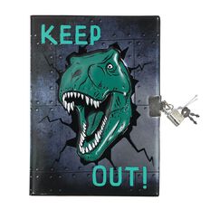 Kookie Rawr Notebook Harcover With Lock Novelty Dino Green Dark